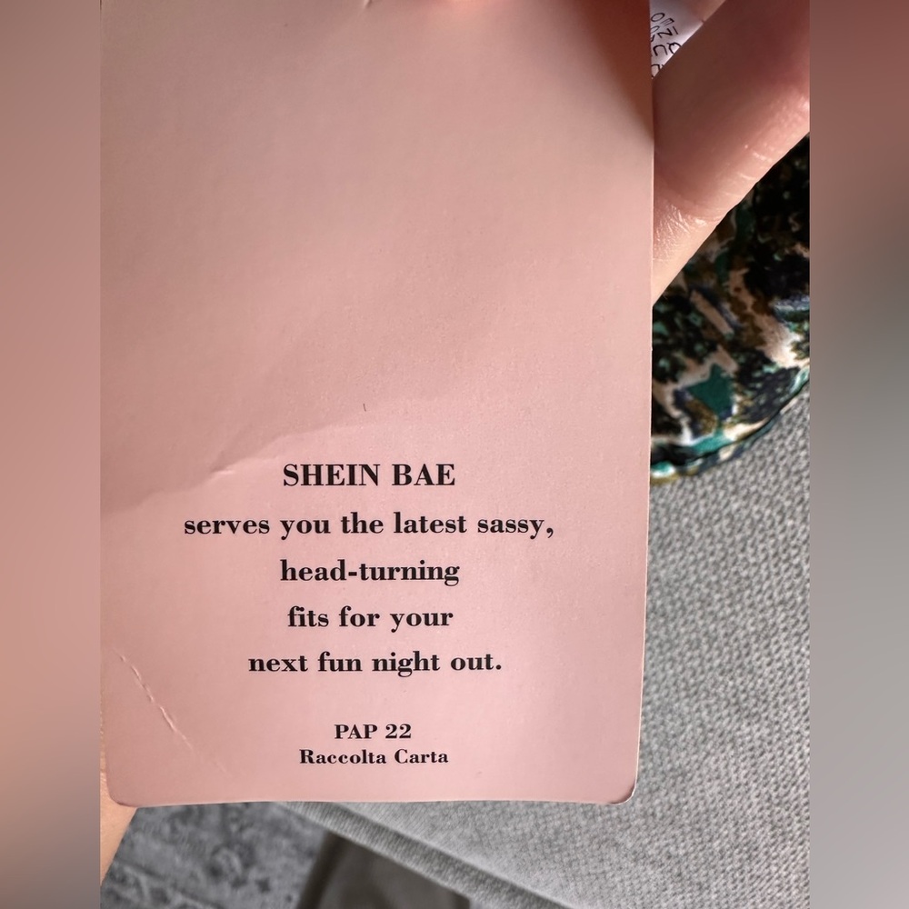 NWT SHEIN BAE Draped Collar Ruched Split Thigh Tie Back Satin Dress - Picture 7 of 9